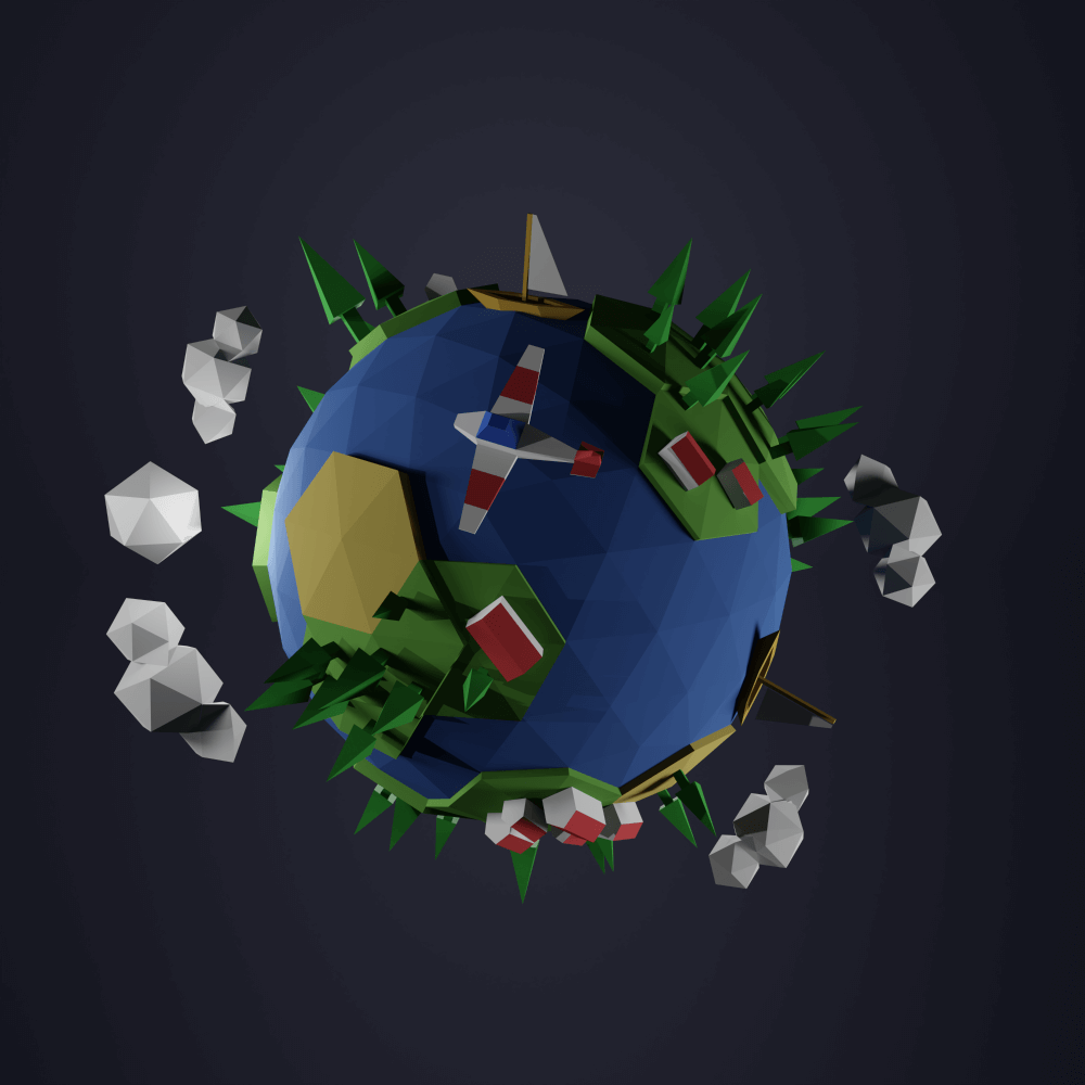 Low Poly Planet - Night